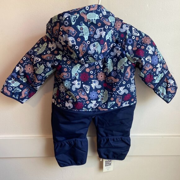 NWT Roxy Medieval Blue Neo Infant Girls' Rose Snow Jumpsuit - Picture 5 of 11